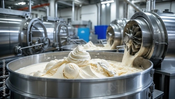 Fototapeta Vanilla Ice Cream Production Inside Factory