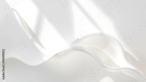 Fototapeta 陽光に揺れる白いシルク