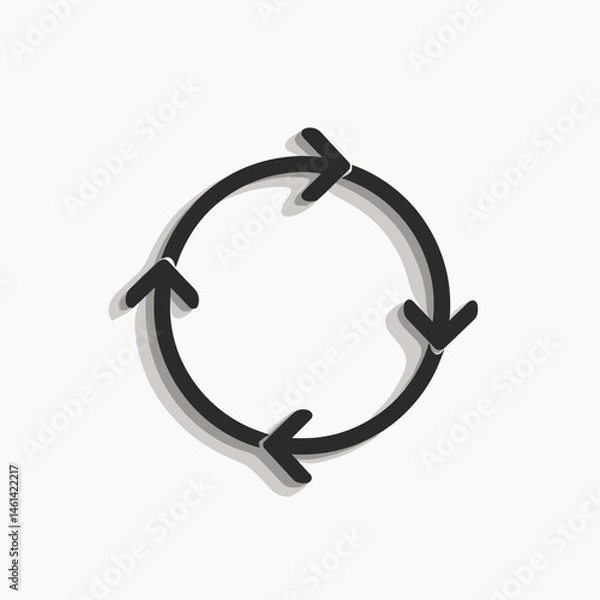 Obraz black circular arrow with white center  abstract concept of cycles and recycling