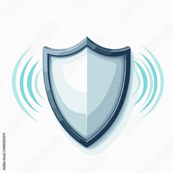 Obraz digital security shield with sound waves