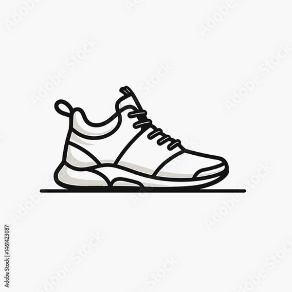Obraz high top sneakers in white and black with laces