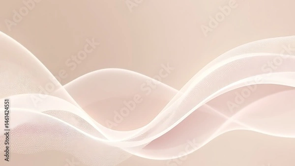 Fototapeta ベージュ色のオーガンジーの穏やかな波