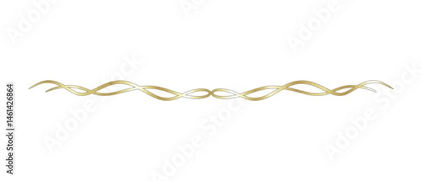 Obraz Classic, Elegant, and Glossy Gold Text Divider – Isolated on White.
