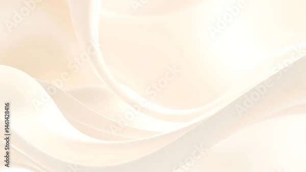 Fototapeta 純白の液体が描く滑らかなウェーブ