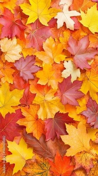 Fototapeta Colorful autumn leaves in a vibrant seasonal display