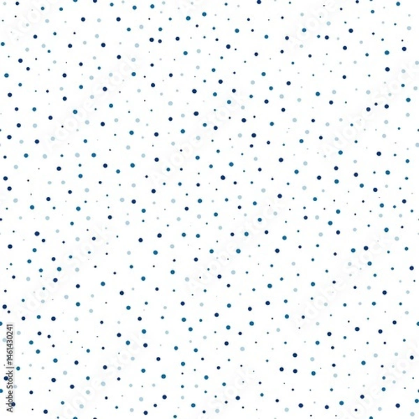 Fototapeta A seamless pattern with dots in blue colours on a white background