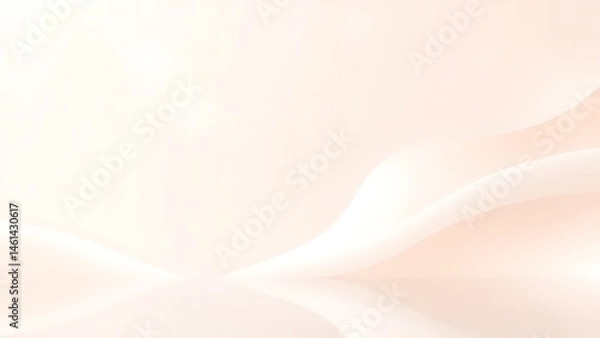 Fototapeta ピーチ色の空間に浮かぶ白いオーロラと床