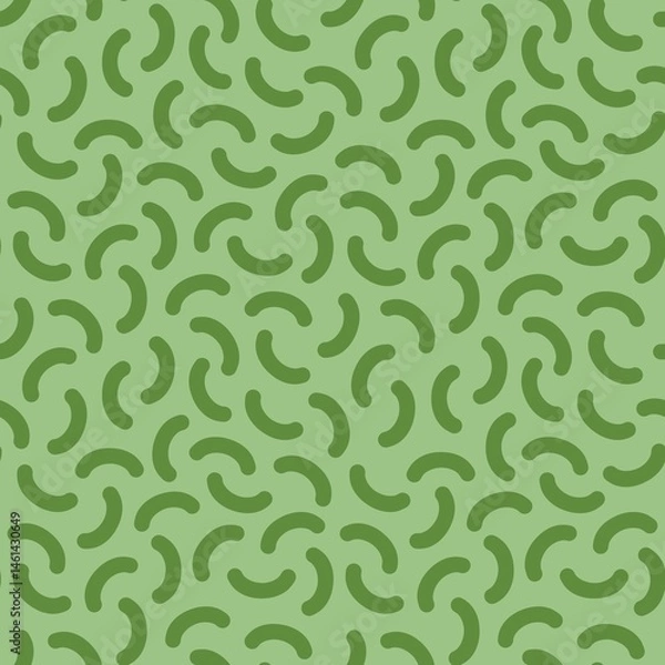 Fototapeta A geometrical seamless pattern with green curved elements on a light green background