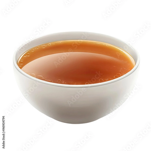 Obraz Creamy, amber-hued broth in a white bowl