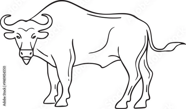 Fototapeta A solitary black animal stands confidently in a light-filled space.