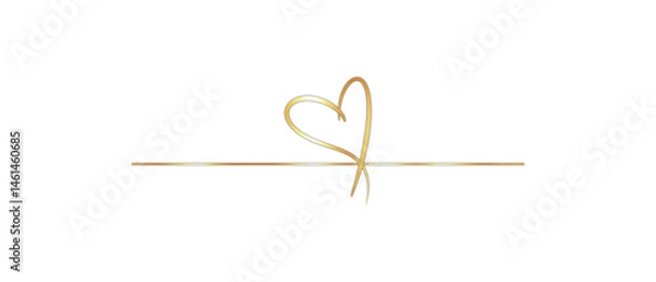 Obraz Classic, Elegant, and Glossy Bronze Text Divider – Isolated on White.