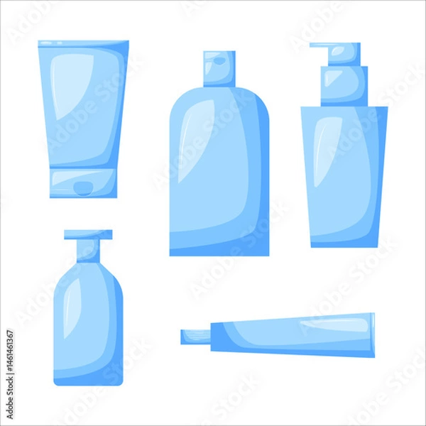 Fototapeta Skincare products organic cosmetics, beauty products for beauty, spa, wellness, natural products, cosmetics, body care. Vector illustration for poster, banner, advertising, flyer.