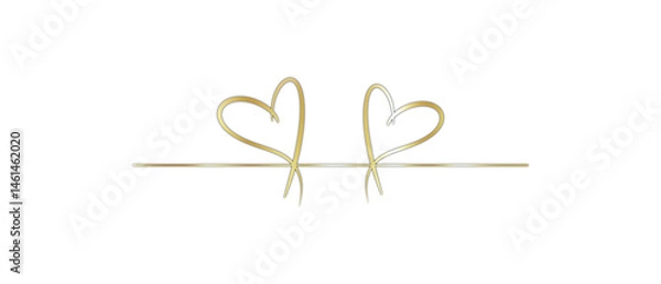 Obraz Classic, Elegant, and Glossy Gold Text Divider – Isolated on White.