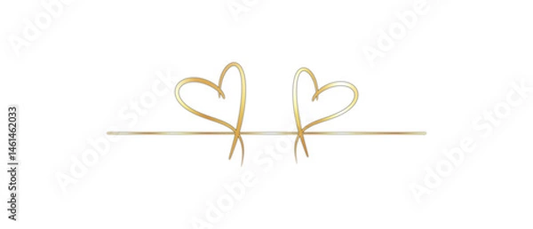 Obraz Classic, Elegant, and Glossy Bronze Text Divider – Isolated on White.