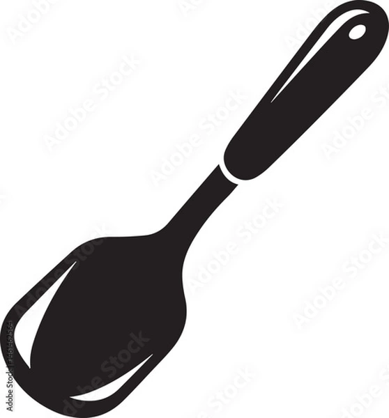 Fototapeta Spatula Silhouette Vector | Kitchen Tool, Cooking Utensil & Flip Icon in Black Vector
