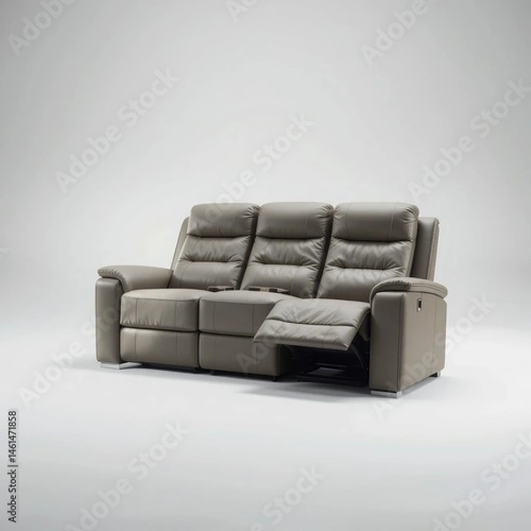 Obraz black leather sofa
