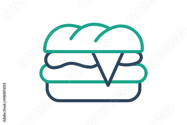 Obraz Sandwich icon. line icon style. icon related to common and versatile food item. catering elements vector illustration