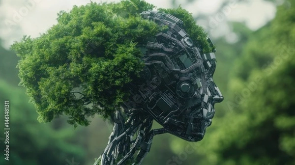Fototapeta Bio-Mechanical Harmony: A Symbiotic Fusion of Nature and Technology