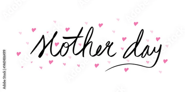 Obraz unique hand lettering Mother Day with love dot concept