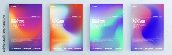 Fototapeta Modern abstract covers set, minimal covers design. Colorful geometric background, vector illustration.