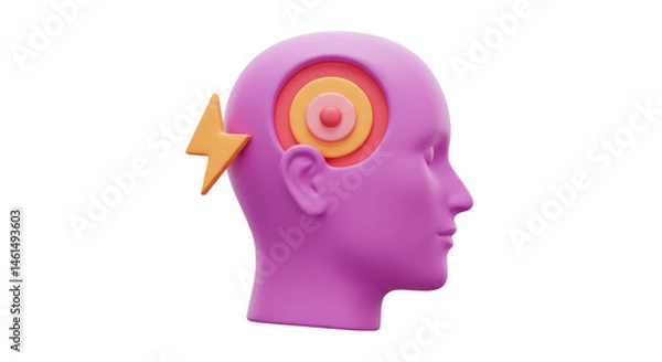 Fototapeta Isolated Head with Target Brain