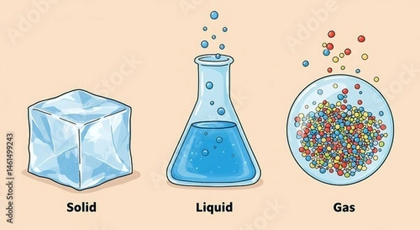 Obraz States of Matter Solid, Liquid, Gas