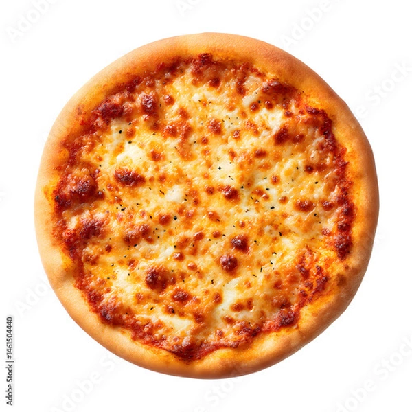 Fototapeta Product photo of pizza margherita top view, white background