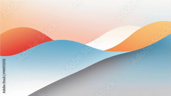 Obraz Abstract sky blue white and gray ,  yellow red blue orange color  Gradient Background.