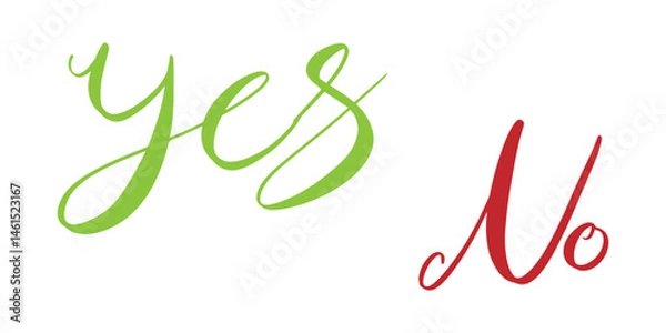 Obraz unique lettering word YES and NO script red geen color