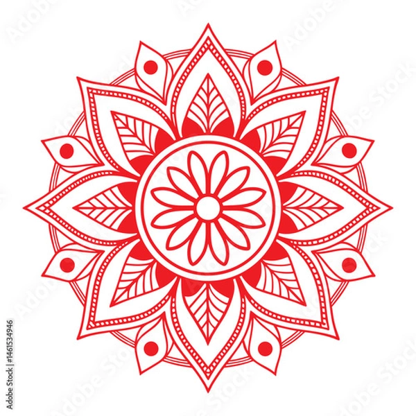 Fototapeta vector illustration of a flower mandala