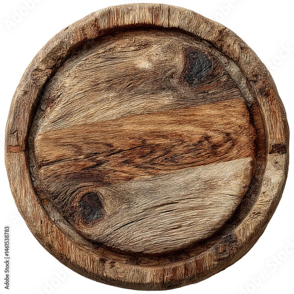 Obraz a wooden circle isolated against transparent Background.