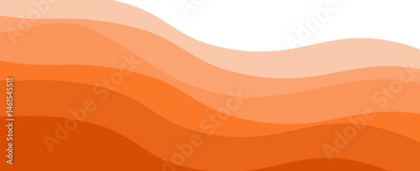 Fototapeta Vector orange line background curve element with white space for text and message design, overlapping layers, eps 10