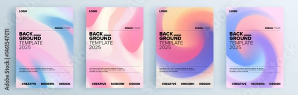 Fototapeta Modern abstract covers set, minimal covers design. Colorful geometric background, vector illustration.