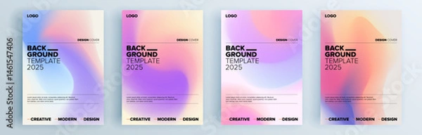 Fototapeta Modern abstract covers set, minimal covers design. Colorful geometric background, vector illustration.