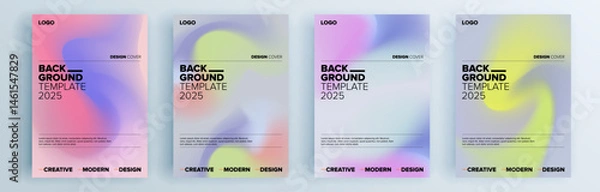 Fototapeta Modern abstract covers set, minimal covers design. Colorful geometric background, vector illustration.