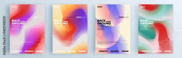 Fototapeta Modern abstract covers set, minimal covers design. Colorful geometric background, vector illustration.