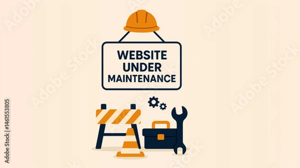 Fototapeta Website under maintenance for planned system update and bug fixing by network administrator