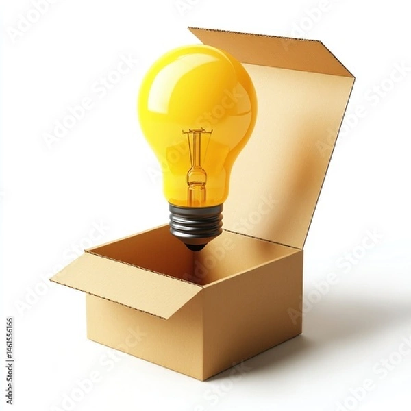Obraz Bright Idea Lightbulb in Open Box