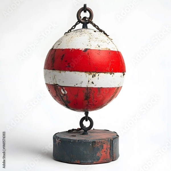 Fototapeta Rustic Red  White Buoy Decor.