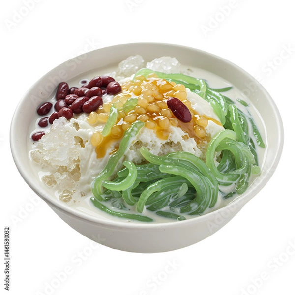 Fototapeta Delicious Cendol Dessert Recipe and How to Make isolated on Transparent Background