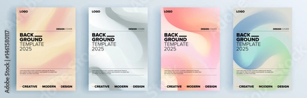 Fototapeta Modern abstract covers set, minimal covers design. Colorful geometric background, vector illustration.