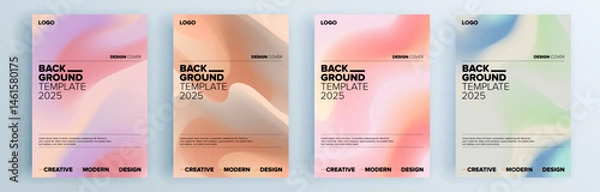 Fototapeta Modern abstract covers set, minimal covers design. Colorful geometric background, vector illustration.