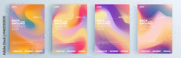 Fototapeta Modern abstract covers set, minimal covers design. Colorful geometric background, vector illustration.