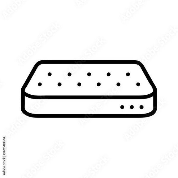 Fototapeta Memory foam icon in black outline. Sleep comfort, mattress support, ergonomic layer