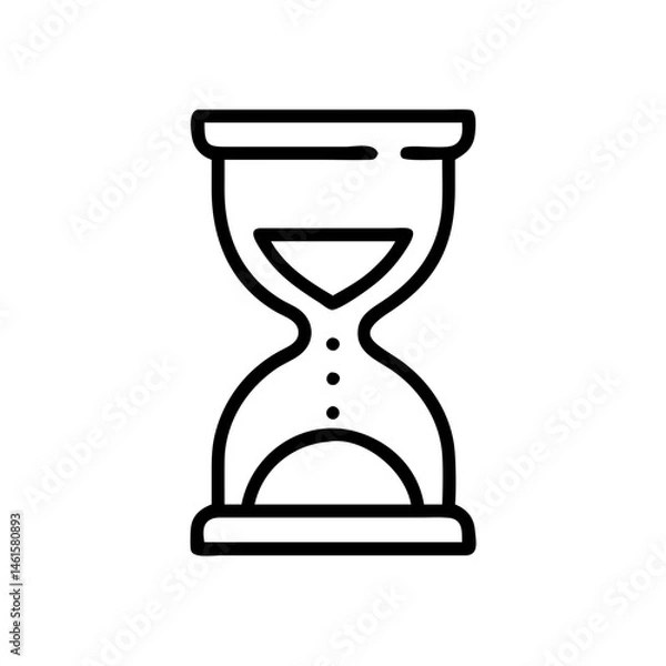 Fototapeta Deadline icon in black outline. Time pressure, schedule limit, urgency symbol