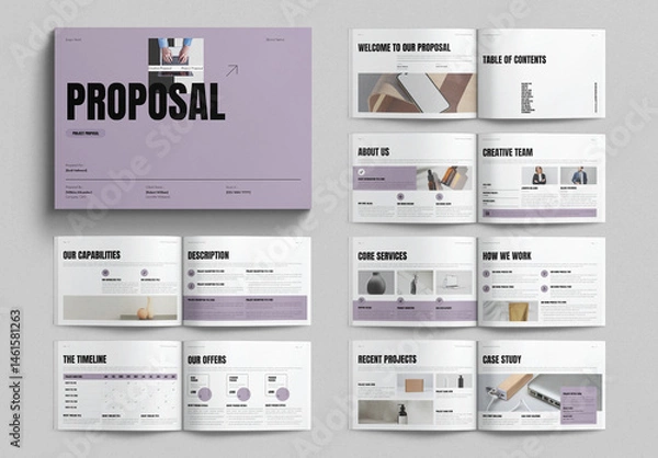 Obraz Project Proposal Layout Design Template Landscape