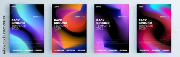 Fototapeta Modern abstract covers set, minimal covers design. Colorful geometric background, vector illustration.