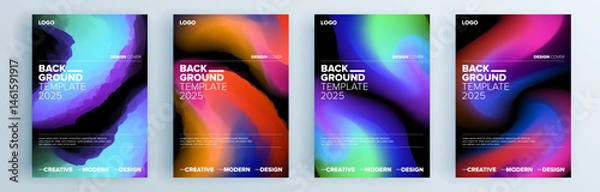 Fototapeta Modern abstract covers set, minimal covers design. Colorful geometric background, vector illustration.