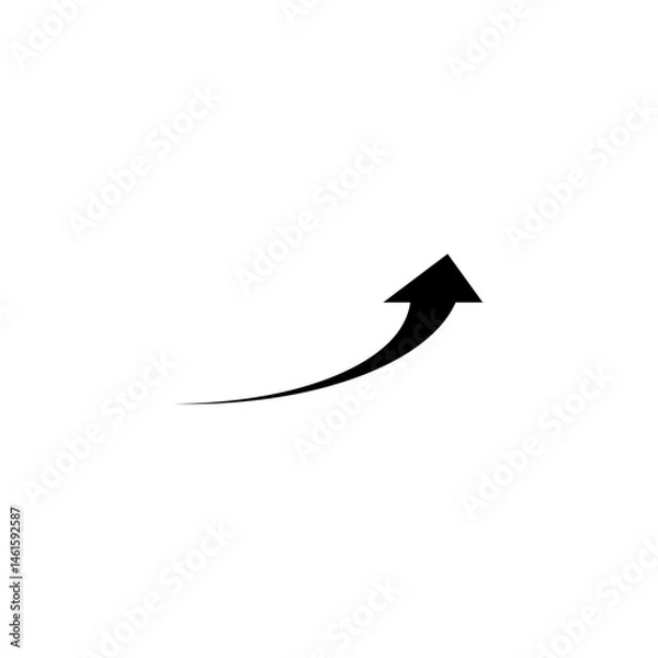 Fototapeta Thin long semi circle arrow. Vector illustration. Semicircular rounded curved arrow.