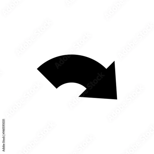 Fototapeta Semicircular rounded arrow. Semi circle curved shape. Vector illustration.